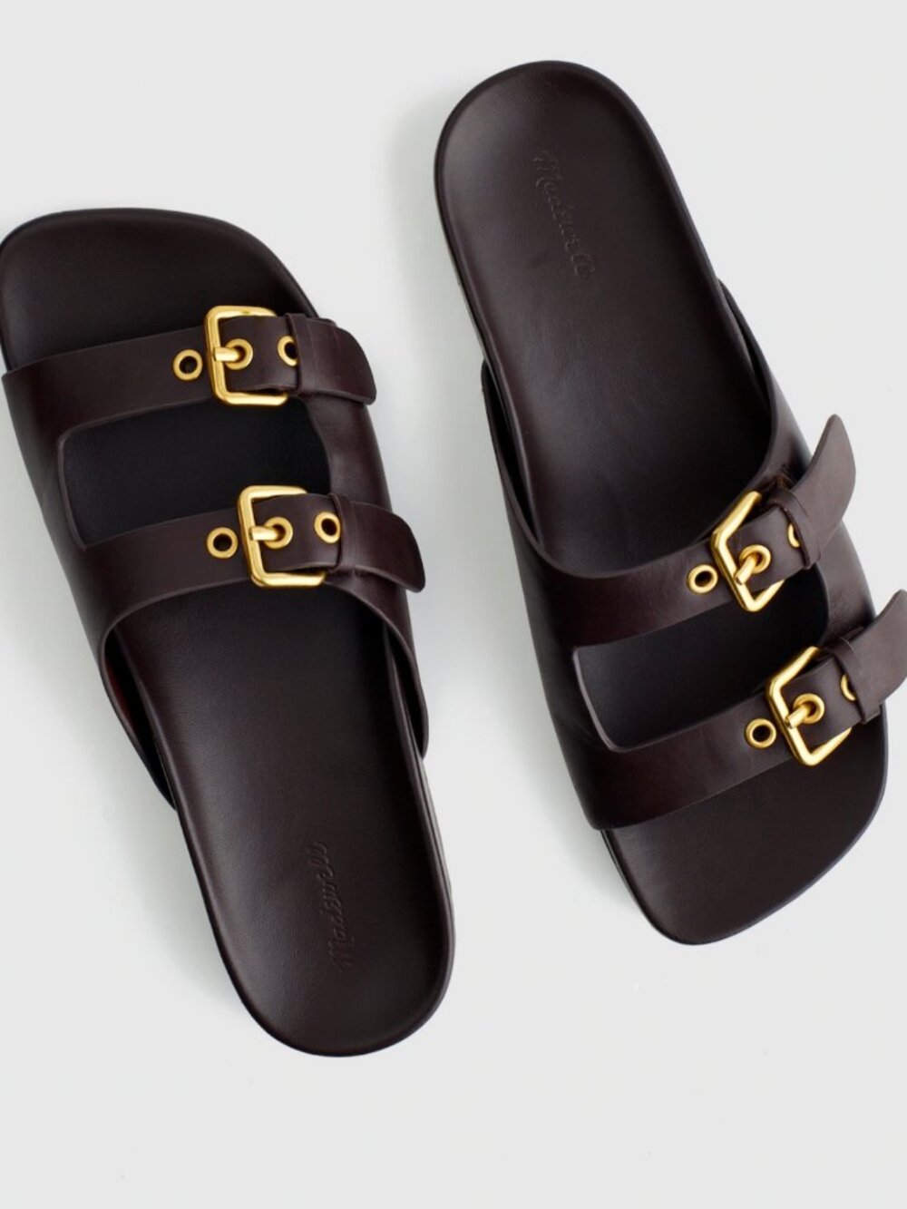 Madewell Cambrea Double-Strap Sandal in Coffee Bean
